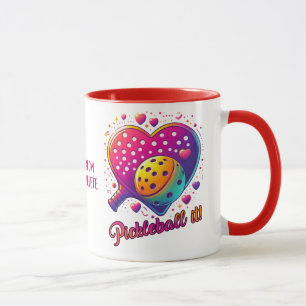 Funny Pickleball Vibrant Colour Valentine Day Gift Mug