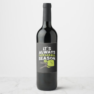 Funny Pickleball Wine Label
