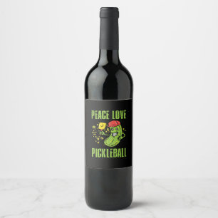 Funny Pickleball Wine Label