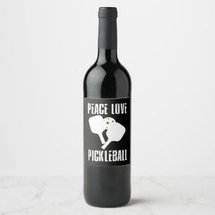 Funny Pickleball Wine Label