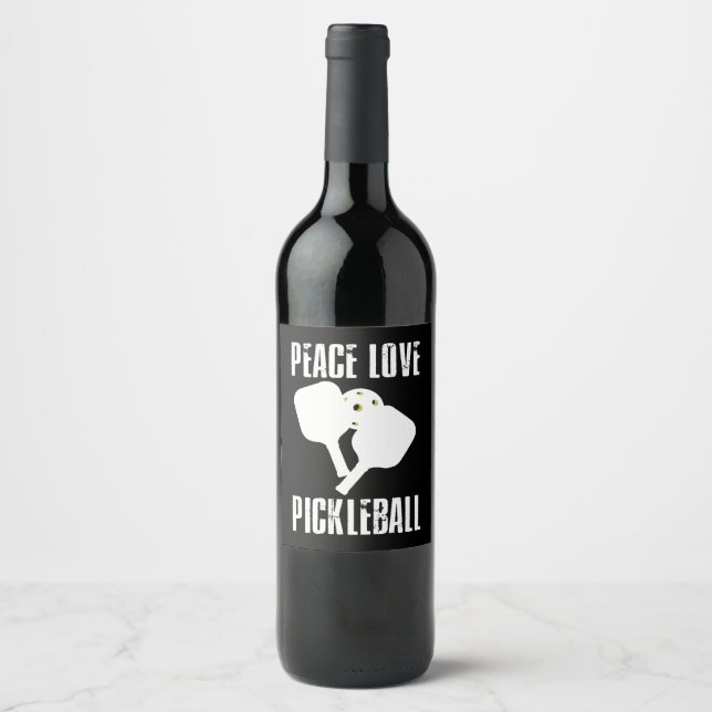 Funny Pickleball  Wine Label (Front)