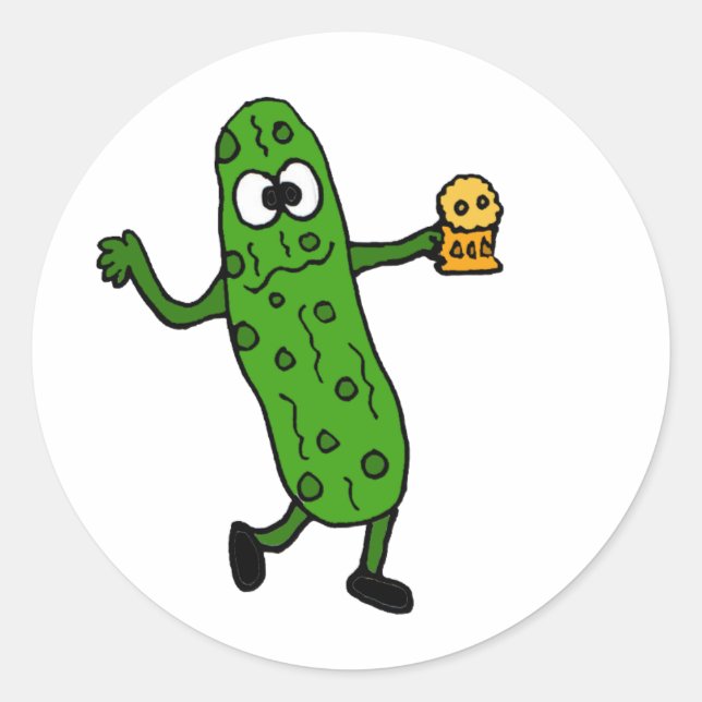 Funny Pickled Pickle Classic Round Sticker (Front)