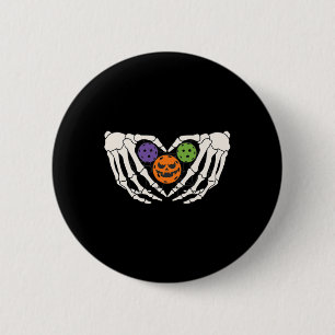 Funny Picklell Halloween Skeleton Hands Love Heart 6 Cm Round Badge