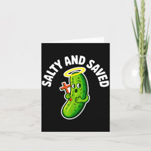 Funny Pickles And Jesus Saved Religious Christian Card