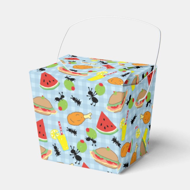 Funny Picnic Food Pattern Favour Box (Front Side)