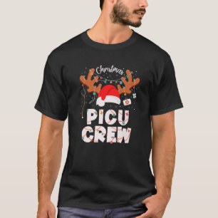 Funny PICU Nurse Squad Christmas Crew Group Nursin T-Shirt