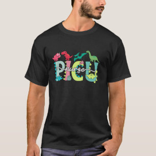 Funny PICU Paediatrics Nurse Dinosaurs Respiratory T-Shirt