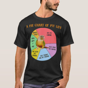 Funny Pie Chart Of Life Pineapple Conure Parrot T-Shirt