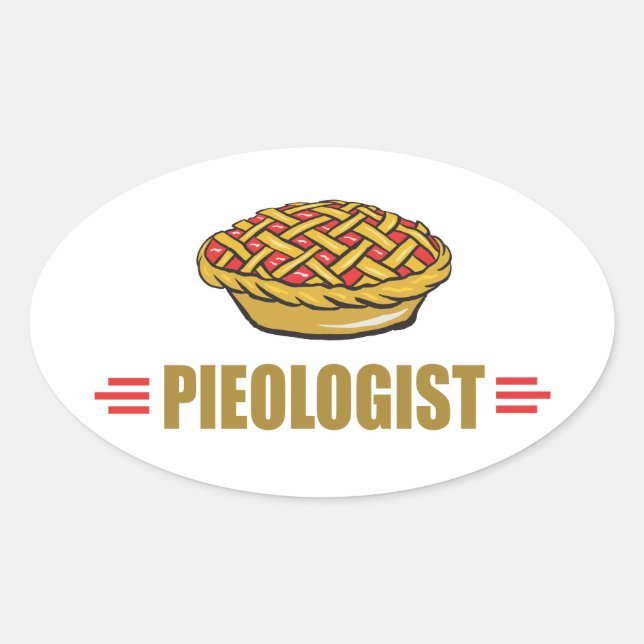 Funny Pie Oval Sticker (Front)