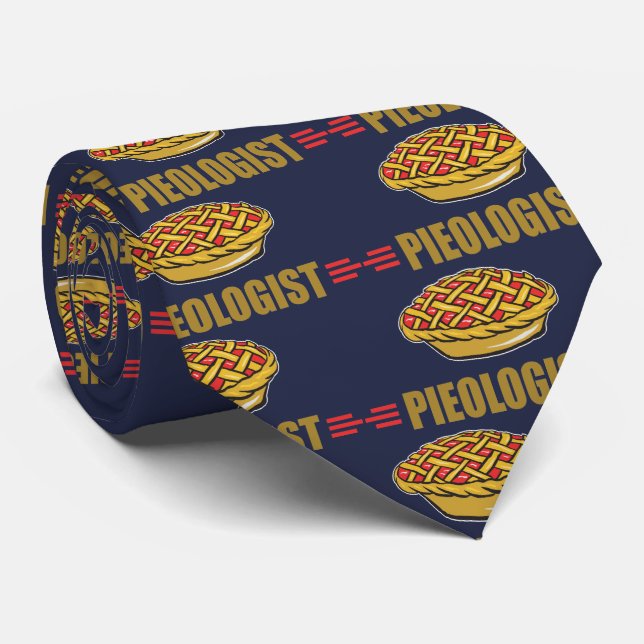 Funny Pieologist Cherry Pie Tie (Rolled)