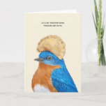 Funny pierogi card<br><div class="desc">Eastern bluebird with pierogi hat</div>