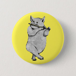 Funny Pig 6 Cm Round Badge