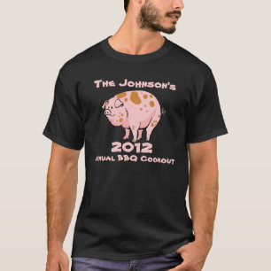Funny Pig Annual Family BBQ Cookout Party Custom T-Shirt