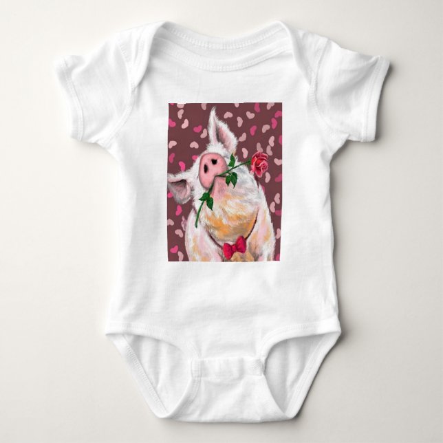 Funny Pig Baby Bodysuit (Front)