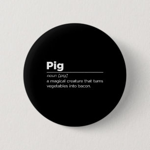 Funny Pig Bacon Art For Men Women Bbq Food Pork Ba 6 Cm Round Badge