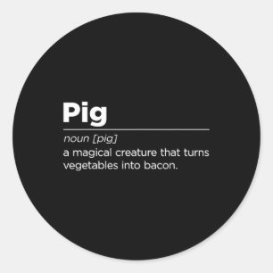 Funny Pig Bacon Art For Men Women Bbq Food Pork Ba Classic Round Sticker