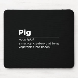 Funny Pig Bacon Art For Men Women Bbq Food Pork Ba Mouse Mat