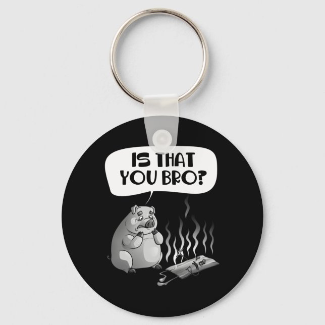 Funny Pig Bacon Gift For Carnivore Meat Lover Men Key Ring (Front)