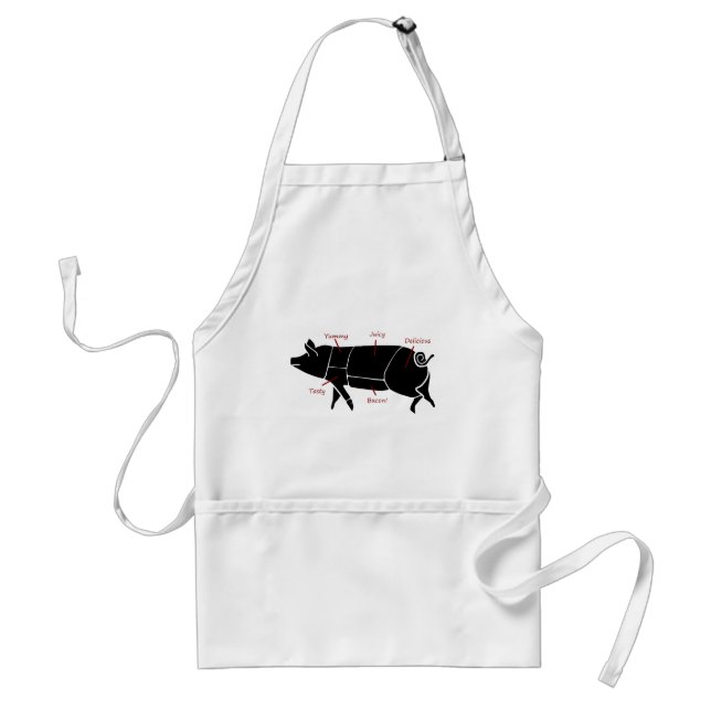 Funny Pig Butcher Chart Diagram Standard Apron (Front)