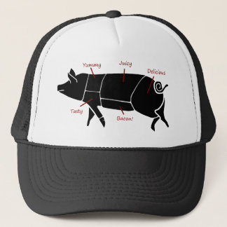 Funny Pig Butcher Chart Diagram Trucker Hat