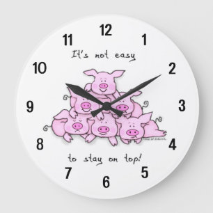 Funny Pig Cartoon Wall Clock