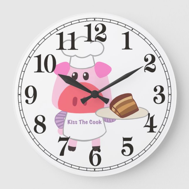 Funny Pig Chef Wall Clock (Front)