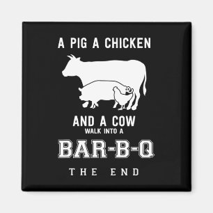 Funny Pig Chicken Cow Story Of Bbq Master Roast Gr Magnet