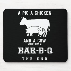 Funny Pig Chicken Cow Story Of Bbq Master Roast Gr Mouse Mat
