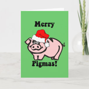 Funny pig Christmas Holiday Card
