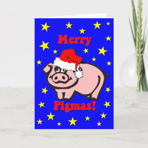 Funny pig Christmas Holiday Card