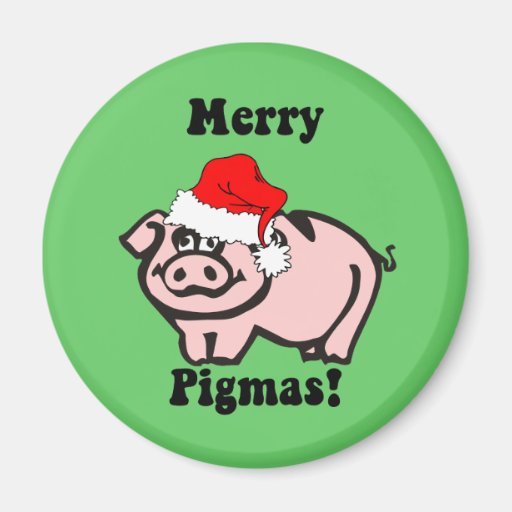 Image of Funny pig Christmas Magnet