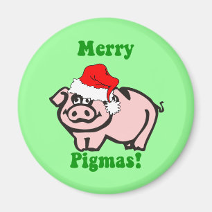 Funny pig Christmas Magnet