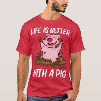 Funny Pig Design For Men Women Hog Farmer Farm Ani T-Shirt