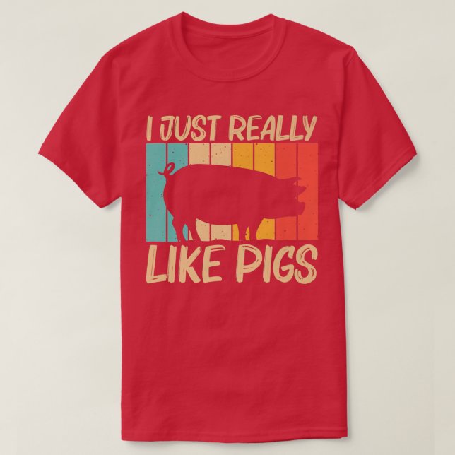 Funny Pig Design For Men Women Pig Farmer Farm Far T-Shirt (Design Front)