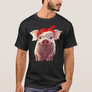 Funny Pig Design For Women Girls Kids Toddlers Pig T-Shirt