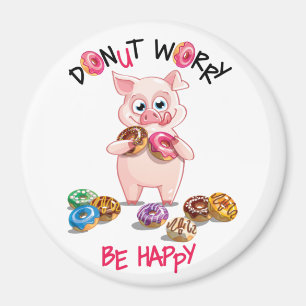 Funny Pig Doughnut Pun Magnet