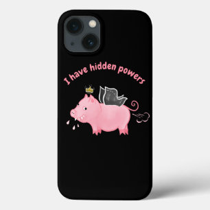 Funny pig fairy Hidden Powers farmer animal humour iPhone 13 Case