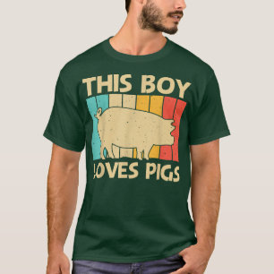 Funny Pig For Boys Kids Bacon Animal Lover Swine F T-Shirt