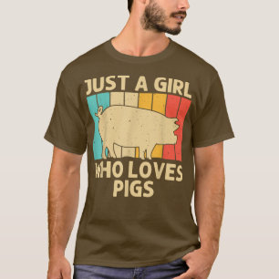 Funny Pig For Girls Kid Bacon Animal Lover Swine F T-Shirt