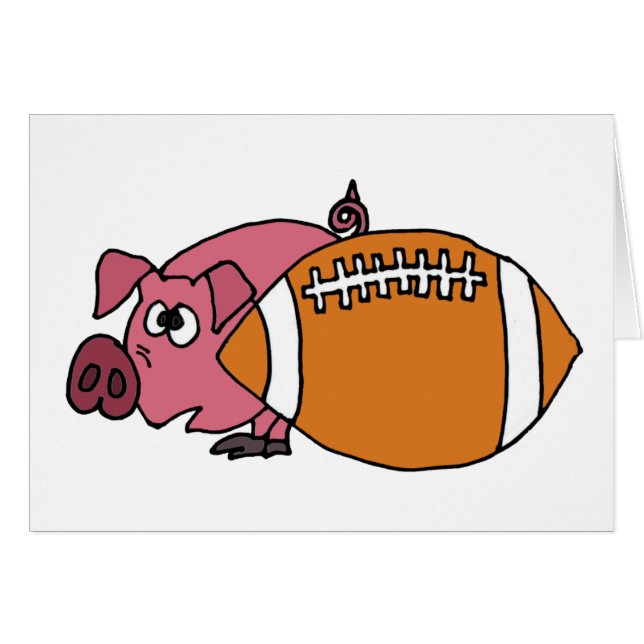 Funny Pig Hiding Behind Pigskin (Front Horizontal)