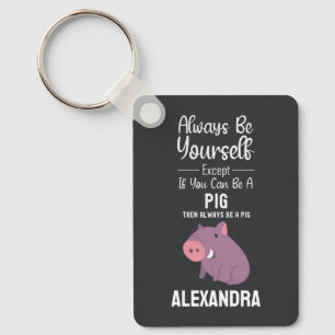 Funny Pig Key Ring