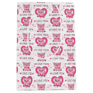 Funny Pig Love Pun Medium Gift Bag