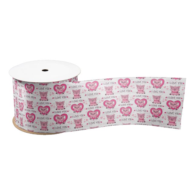 Funny Pig Love Pun Satin Ribbon (Spool)