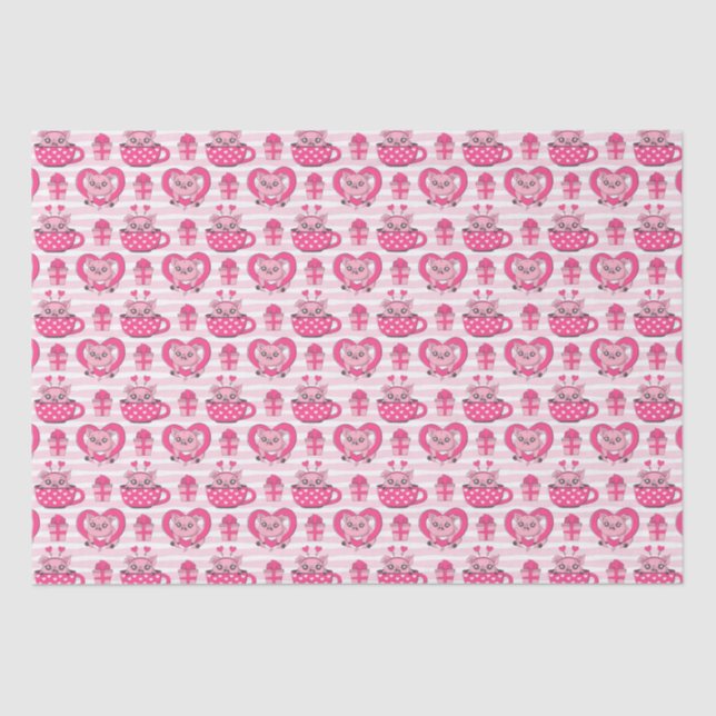 Funny Pig Love Pun Tissue Paper (Front)