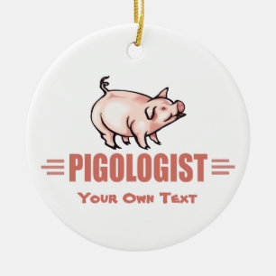 Funny Pig Lover Ceramic Tree Decoration
