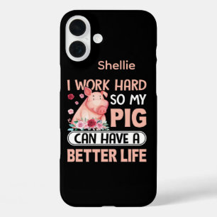 Funny pig lovers word art iPhone 16 plus case