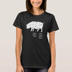 Funny Pig Meat Parts Bacon Barbecue T-Shirt