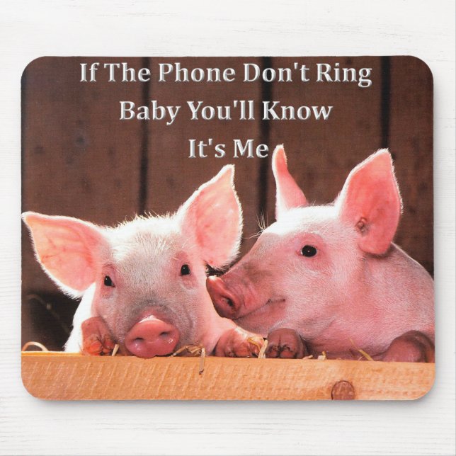 Funny Pig Memes with funny pig sayings and quotes Mouse Mat (Front)