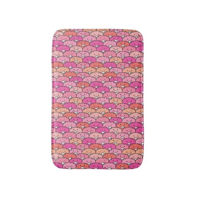 Funny Pig Pattern Bath Mat (Front Vertical)
