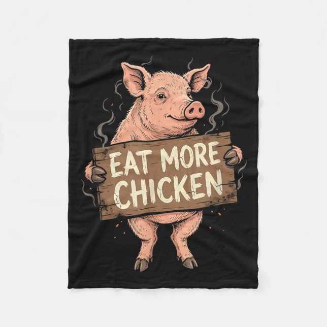 Funny Pig Pitmaster Bbq Smoker Grill Party Gift Fleece Blanket (Front)